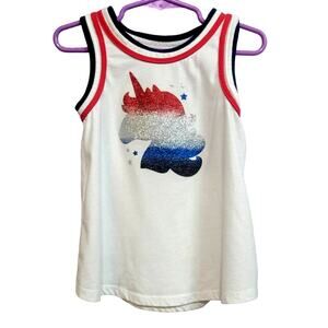 Way to‎ Celebrate Red, White, and Blue Unicorn Tank Top Size 5T